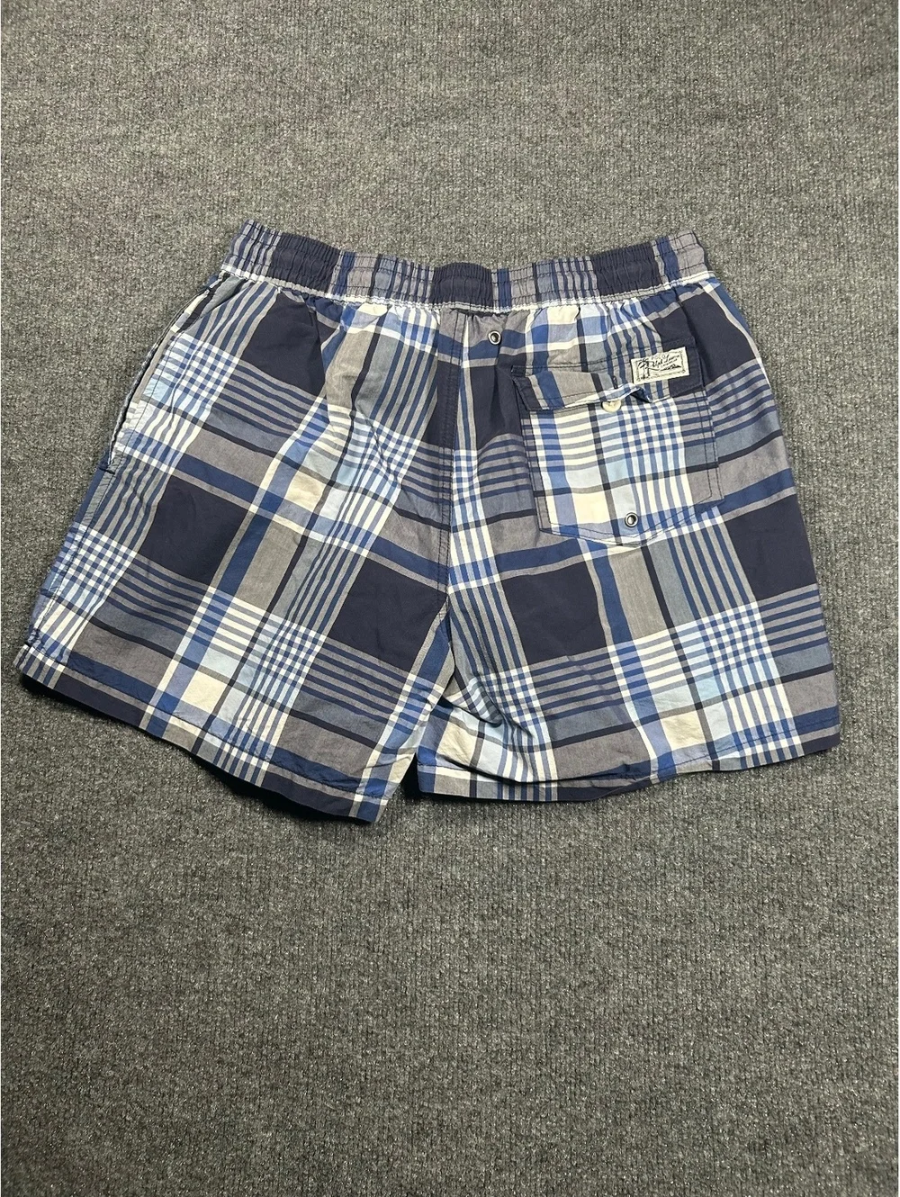 Polo Ralph Lauren Men's Blue Plaid Swim Shorts Size M